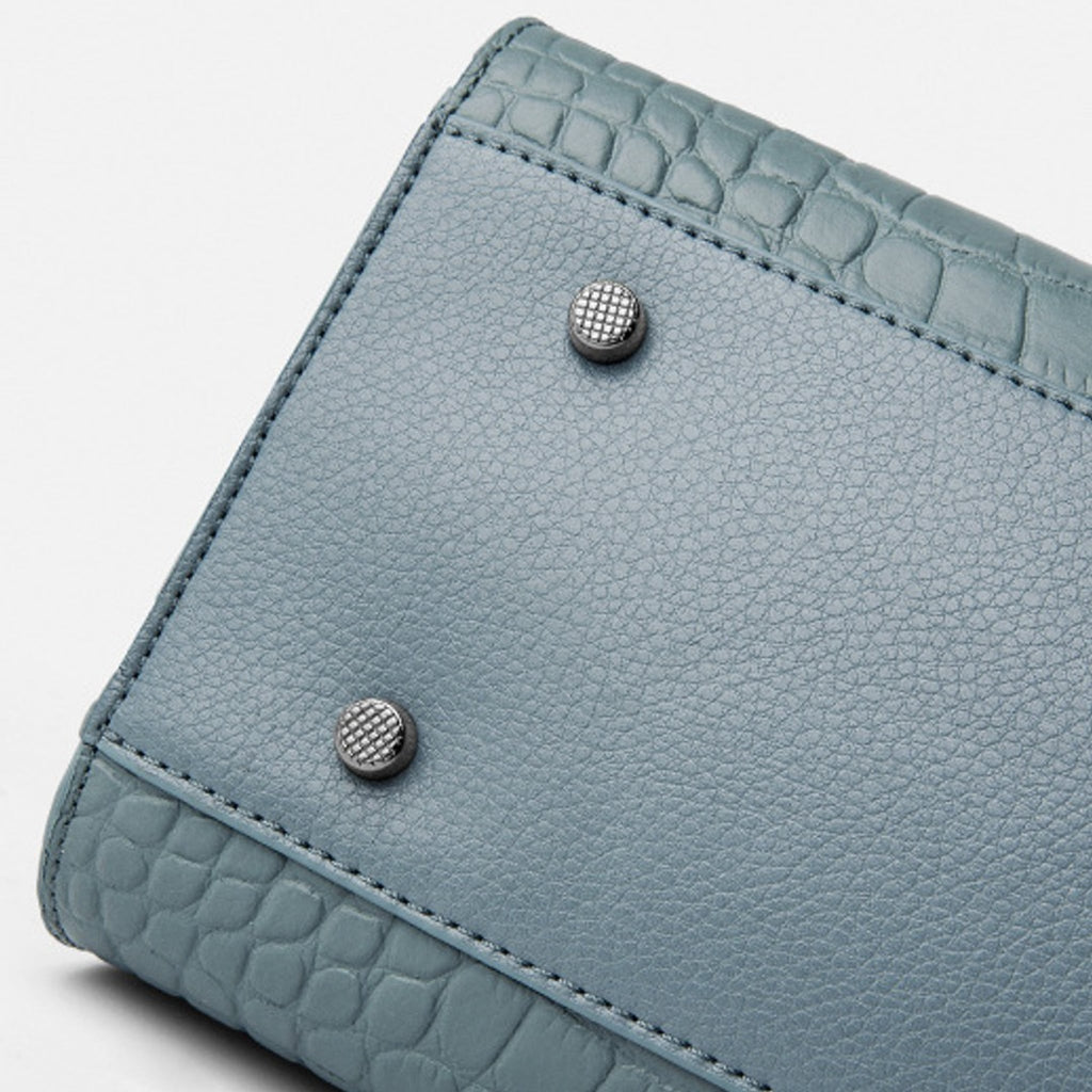 Marabel Croc-Embossed Leather Square Handbag