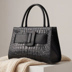 Marabel Croc-Embossed Leather Square Handbag