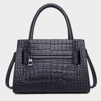 Marabel Croc-Embossed Leather Square Handbag