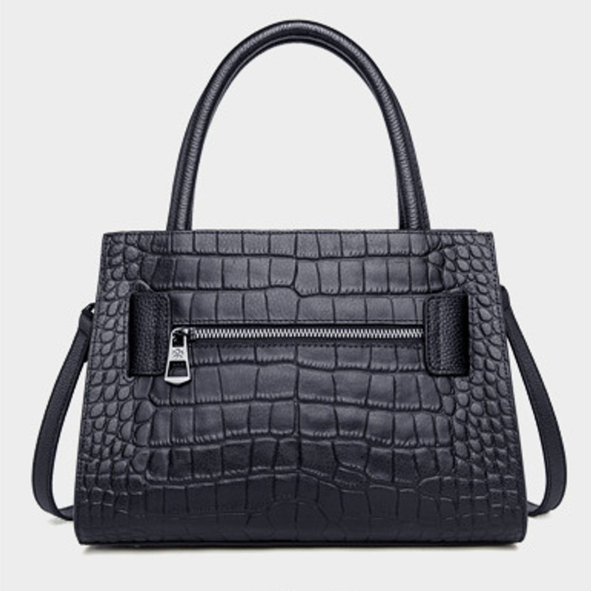 Marabel Croc-Embossed Leather Square Handbag