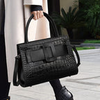 Marabel Croc-Embossed Leather Square Handbag