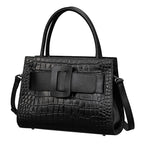 Marabel Croc-Embossed Leather Square Handbag
