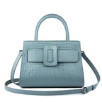 Marabel Croc-Embossed Leather Square Handbag