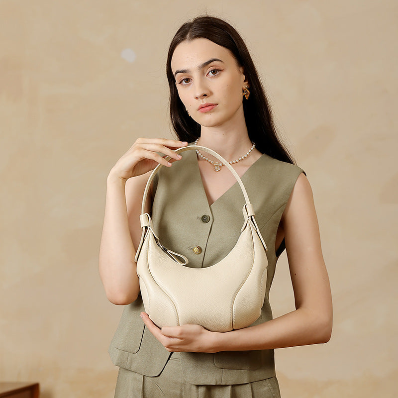 Marabel Leather Baseball Underarm Bag