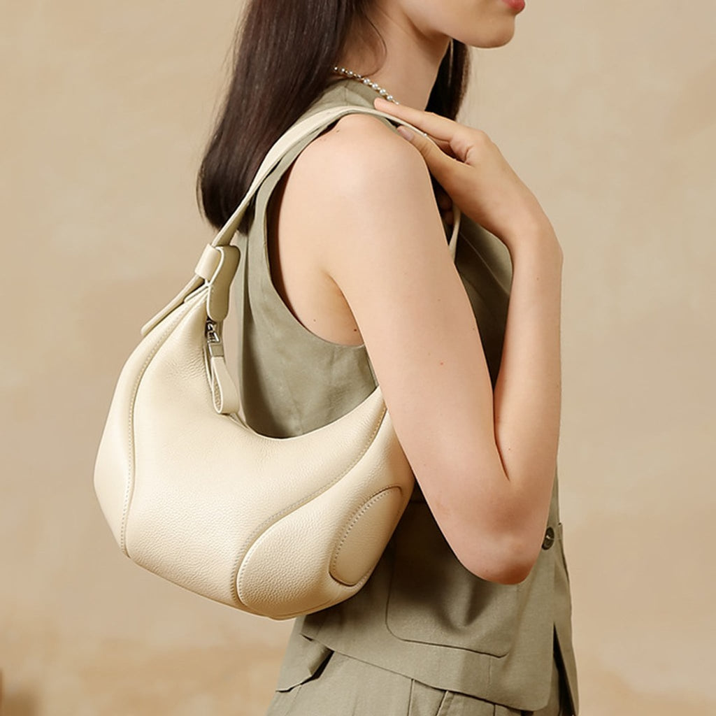 Marabel Leather Baseball Underarm Bag