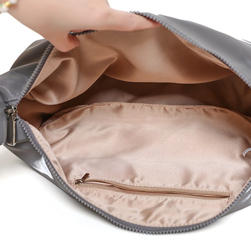 Marabel Shiny Vegan Leather Shoulder Handbag