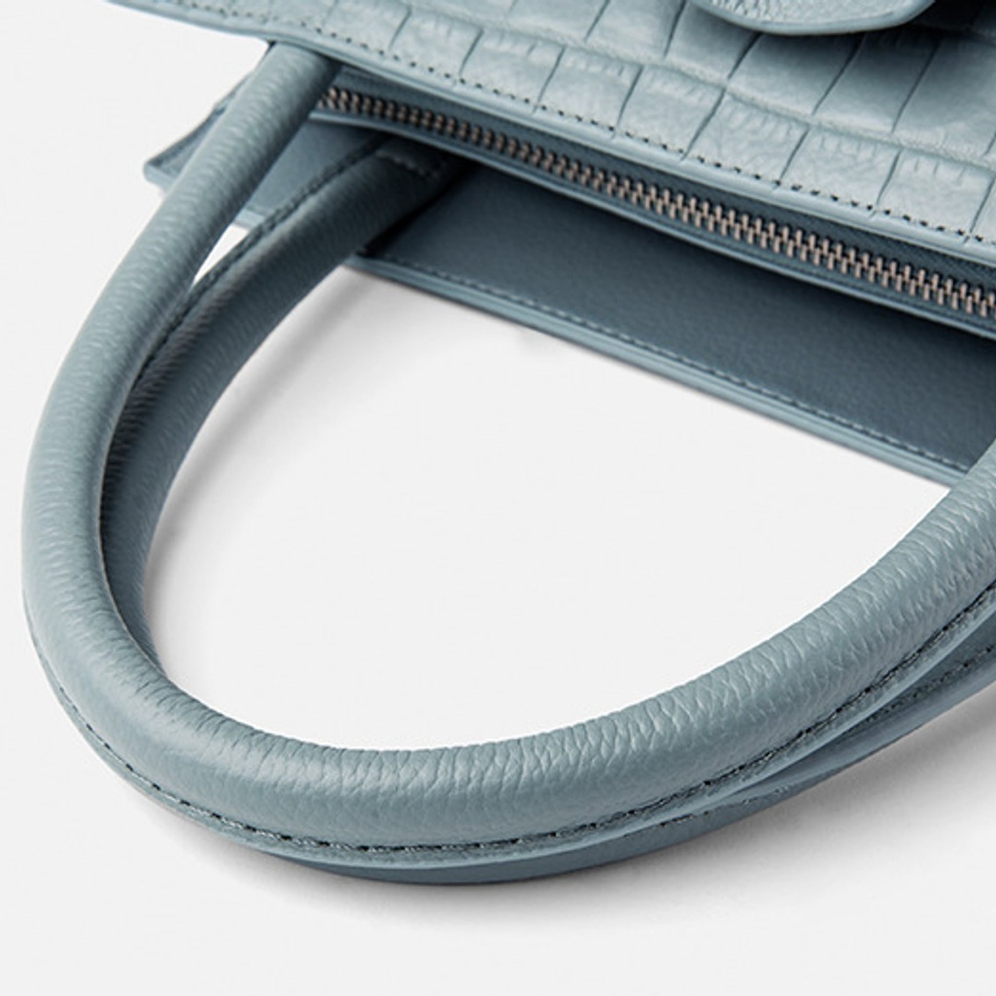 Marabel Croc-Embossed Leather Square Handbag