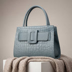 Marabel Croc-Embossed Leather Square Handbag