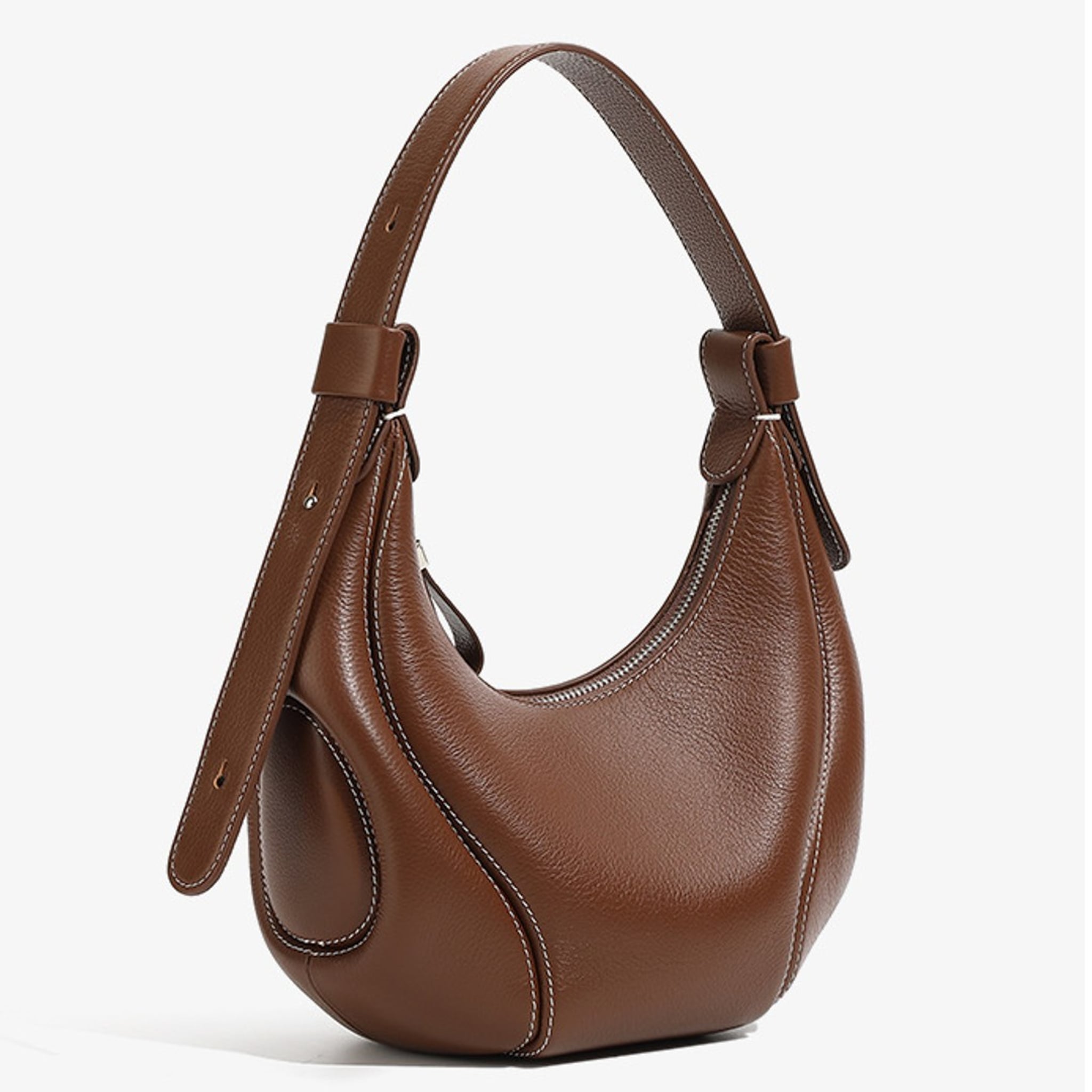 Marabel Leather Baseball Underarm Bag